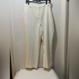 Paire Pants Womens 14 white Tapered Flat Front Elastic back Career Pockets
